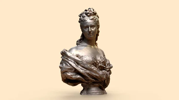Busto Una Mujer Fondo Homogéneo Centro Historia Del Arte Cultura — Foto de Stock