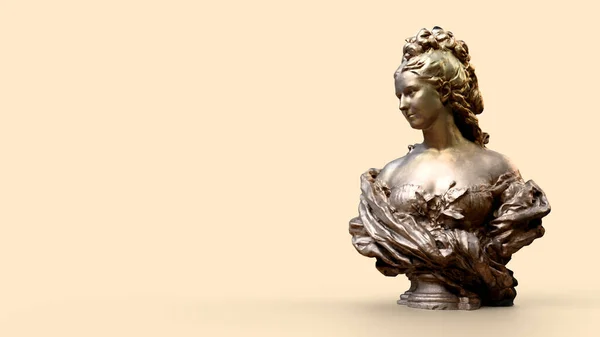Render Glänzendes Frauendenkmal Auf Pastellfarbenem Hintergrund Auf Der Rechten Seite — Stockfoto