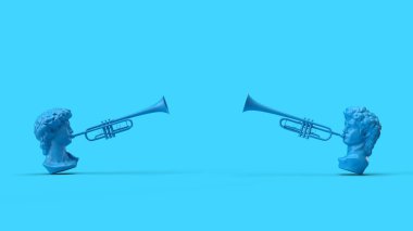 Birbirlerine bakan iki müzisyeni 3D yap.