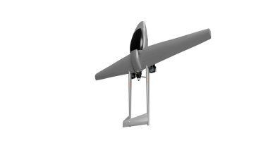 Beyaz arka planda 3D Bayraktar 'ı Ukrayna' daki İHA savaşında uçurdu