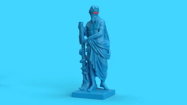 Renderować Pomnik Człowieka Okularach Starożytnej Kultury — Zdjęcie stockowe