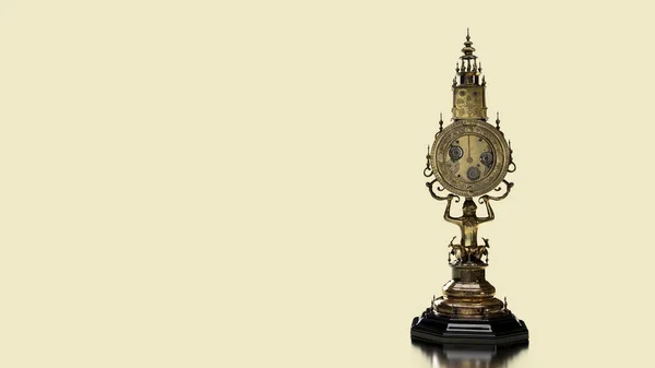 Renderizar Viejo Reloj Vintage Lado Derecho Del Fondo Tiempos Oro —  Fotos de Stock