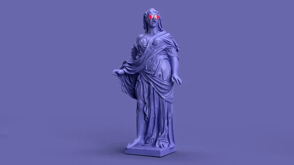 Візуалізація Дуже Період Фіолетовий Старовинна Статуя Жінки Повній Висоті — стокове фото