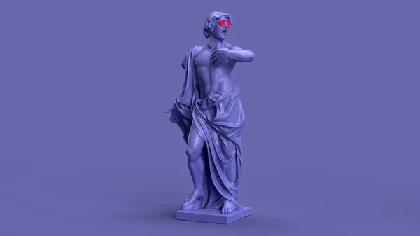 3D渲染 非常漂亮的紫罗兰雕像在运动 — 图库照片