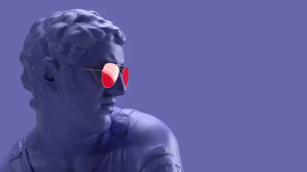 3D渲染 非常漂亮的紫罗兰色年轻人头像 — 图库照片