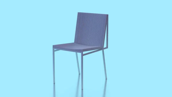 Boyutlu Mavi Plastik Sandalye Dört Ayaklı Ahşap Yuvarlak Metal Çerçeve — Stok fotoğraf