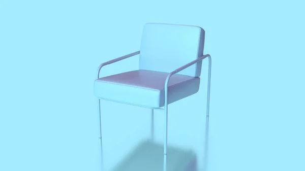 Renderowania Niebieski Różowy Plastikowe Krzesło Czterech Nogach Drewniane Okrągłe Metalowe — Zdjęcie stockowe