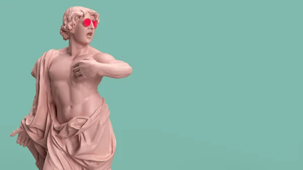 3D渲染肉色人雕塑古董艺术 — 图库照片