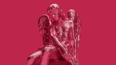 3D renkte muhteşem mor renkli melek Runwa.