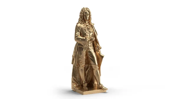 Bustos Oro Aislado Elegante Escultura Dorada Hombre — Foto de Stock