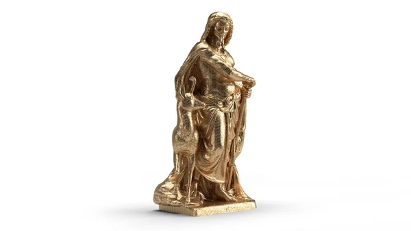 Візуалізація Золота Статуя Ізольована Тіні — стокове фото
