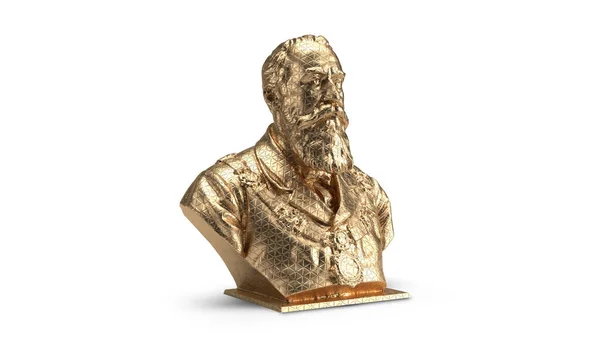 Vykreslení Busta Zlato Izolované Umělecký Zlatý Muž Postava Středobod — Stock fotografie
