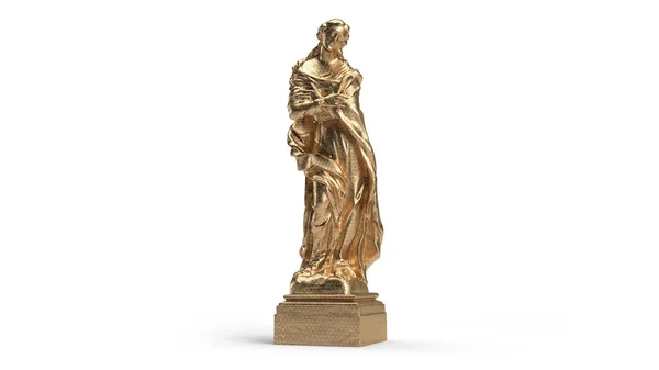 Rendere Busto Oro Isolato Statuetta Oro Incarna Grazia Maschile — Foto Stock