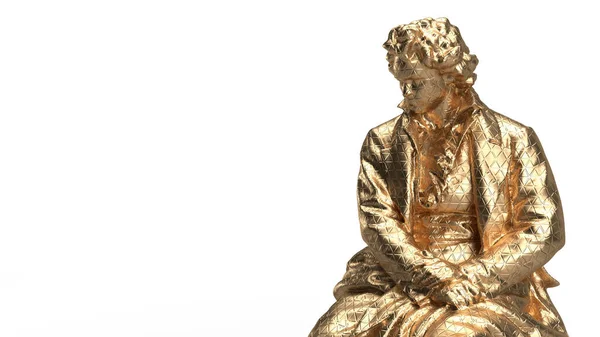Renderizar Busto Oro Aislado Poderosa Estatua Oro — Foto de Stock