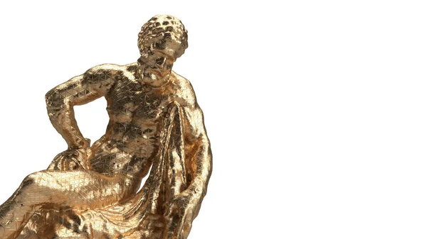 Busto Renderizado Oro Aislado Cautivante Figura Masculina Dorada —  Fotos de Stock