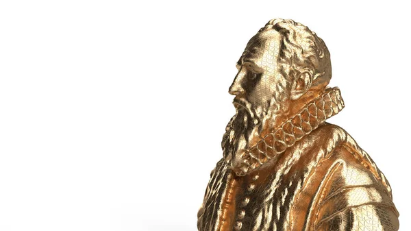 Bustos Oro Aislado Bellamente Moldeado Figurita Hombre Oro — Foto de Stock