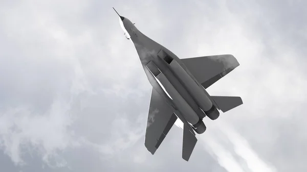 3D使战斗机迅速上升至高空 — 图库照片