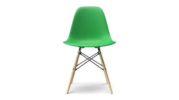 Render Chair Isolated Shadow Front View Green — Stock Photo, Image