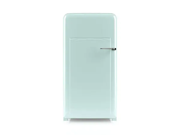 Рендеринговий Холодильник Синій Зелений Ретро Фронт Ізольований Стокова Картинка