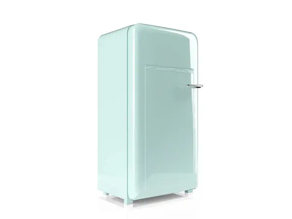 Рендеринговий Холодильник Синій Зелений Ретро Ліцензійні Стокові Фото