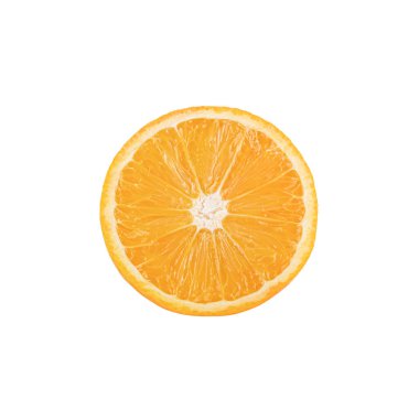 Beyaz arkaplanda izole edilmiş turuncu dilim