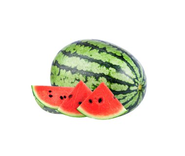 Beyaz arkaplanda karpuz izole