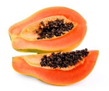 Beyaz zeminde papayalar