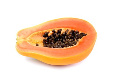 Beyaz arkaplanda papaya