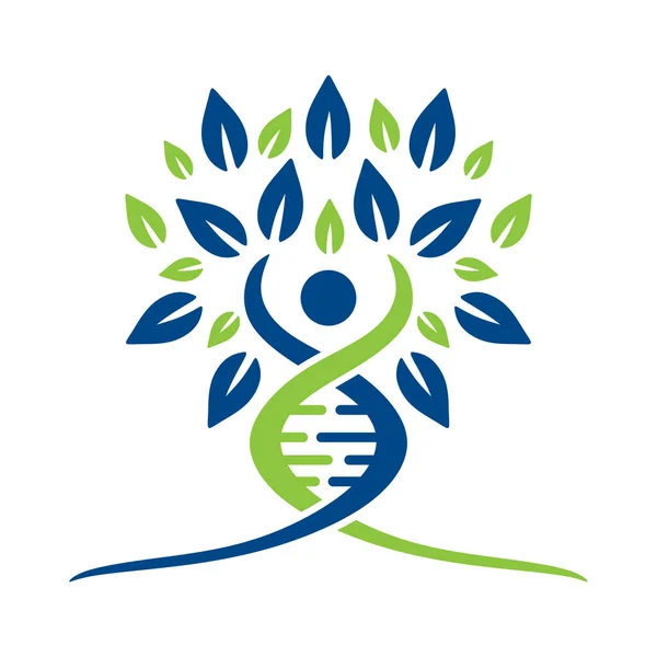 Logo Wektora Drzewa Genetycznego Koncepcja Dna Kształtem Drzewa Dla Zdrowia — Wektor stockowy