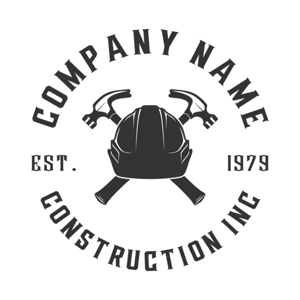 Construction Vector Logo Builder Helmet Hammer Icon Construction Building Home — Stock Vector