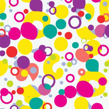 Bright Colorful Pattern With Circles And Lines And Small Breakouts Vector Background Style.