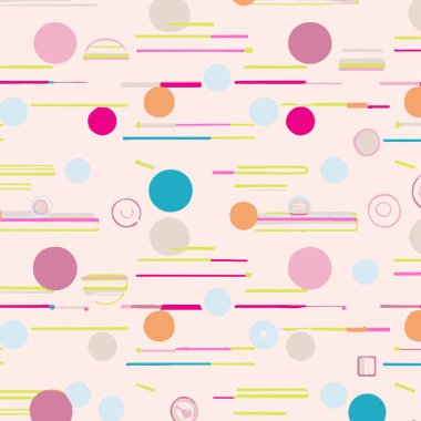 Colorful Pattern With Circles And Lines Vector Background Style.