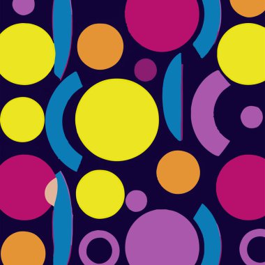 Bright Colorful Pattern With Circles And Lines Vector Background Style.