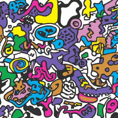 Colorful Doodles Background Pattern.