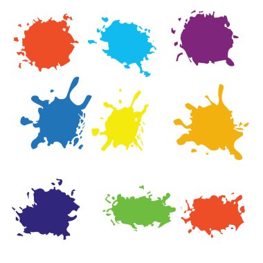 Hand-Drawn Colourful Splashes Vector Style.