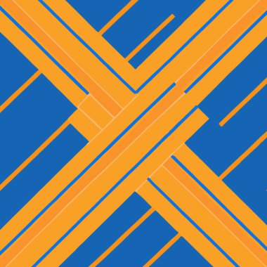 Pattern With Blue And Yellow And Orange Diagonal Lines Vector Background Style.
