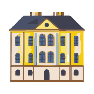 Old German Berlin House Vector Icon. Handmade vector art.