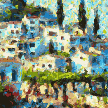 İzlenimci Yağlı Boyalı Seyahat Sahnesi Çizimi