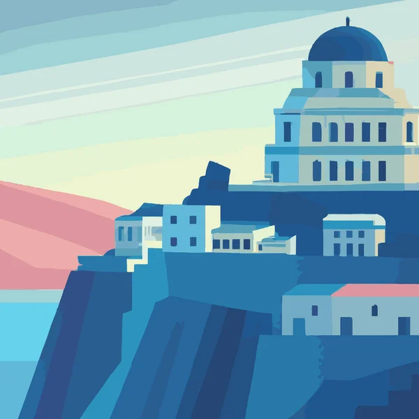 Scène Voyage Colorée Grèce Illustration — Image vectorielle