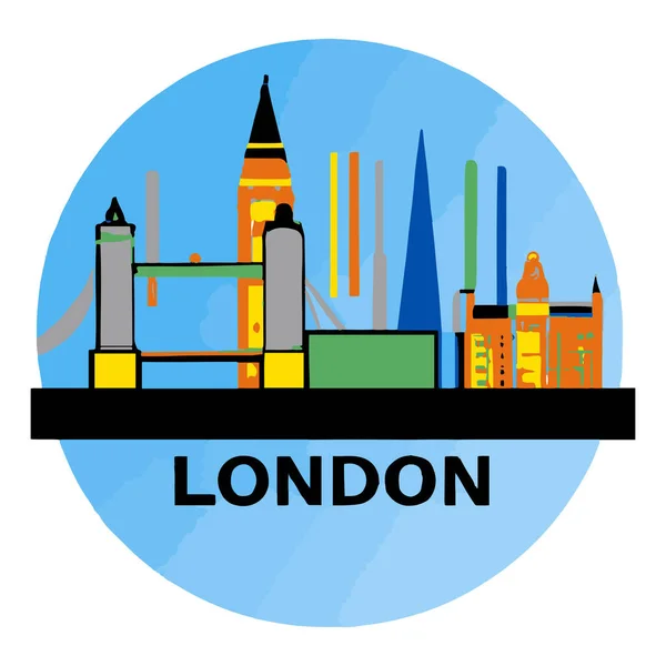 Londres Royaume Uni Skyline Illustration — Image vectorielle