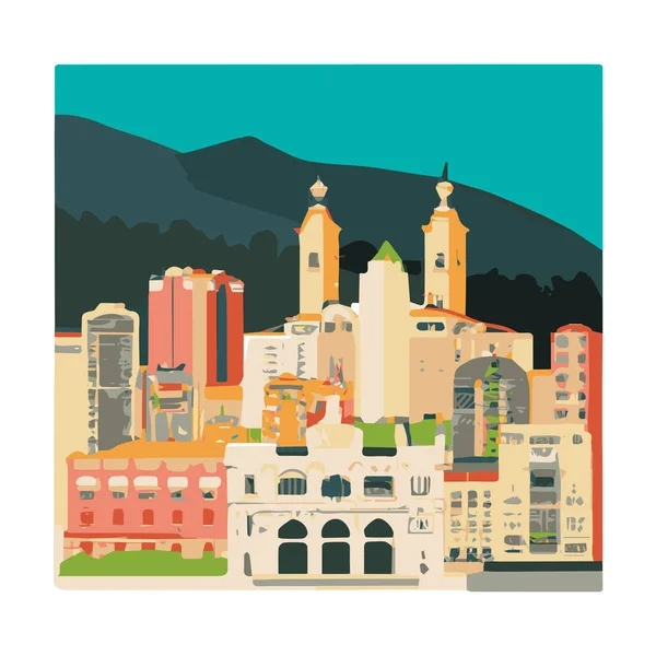 Illustration Zur Skyline Von Monaco — Stockvektor