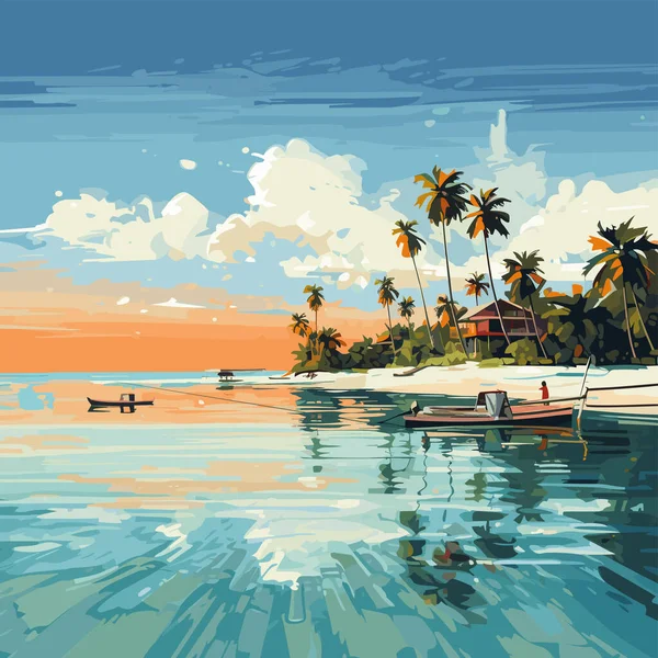 Сейшельские Острова Республика Сейшельские Острова Красочный Векторный Рисунок — стоковый вектор