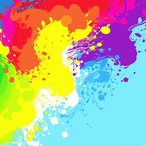 Farbenfrohe Tintenspritzer Auf Hellem Hintergrund Stil Psychedelischer Einflüsse Kühne Und — Stockvektor