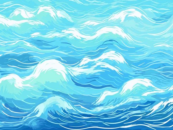 Aquarell Ozeanhintergrund Stil Futuristischer Chromatischer Wellen Skurrile Illustration Armand Guillaumin — Stockvektor