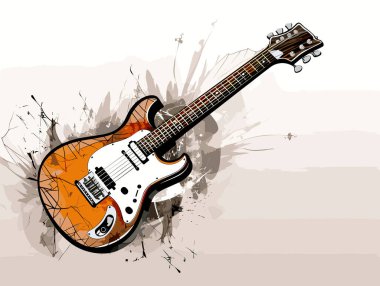 Grunge arkaplanda gitar - elle çizilmiş müzik