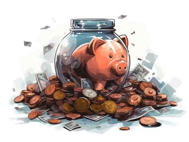 Piggy Banks Denetleme Finans Şirketi elle çizilmiş
