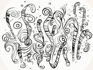 Soru işareti ve ünlem işareti. El çizimi biçiminde karala