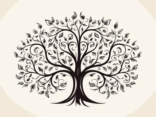 Ілюстрація Абстрактного Дизайну Сімейного Дерева Ізольовано Мальованому Стилі Стоковий вектор