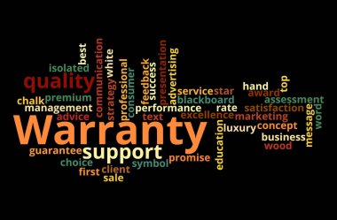 WARRANTY kavramına sahip Kelime Bulutu.