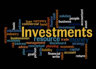 INVESTMENTS kavramına sahip Kelime Bulutu.